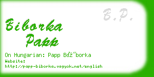 biborka papp business card